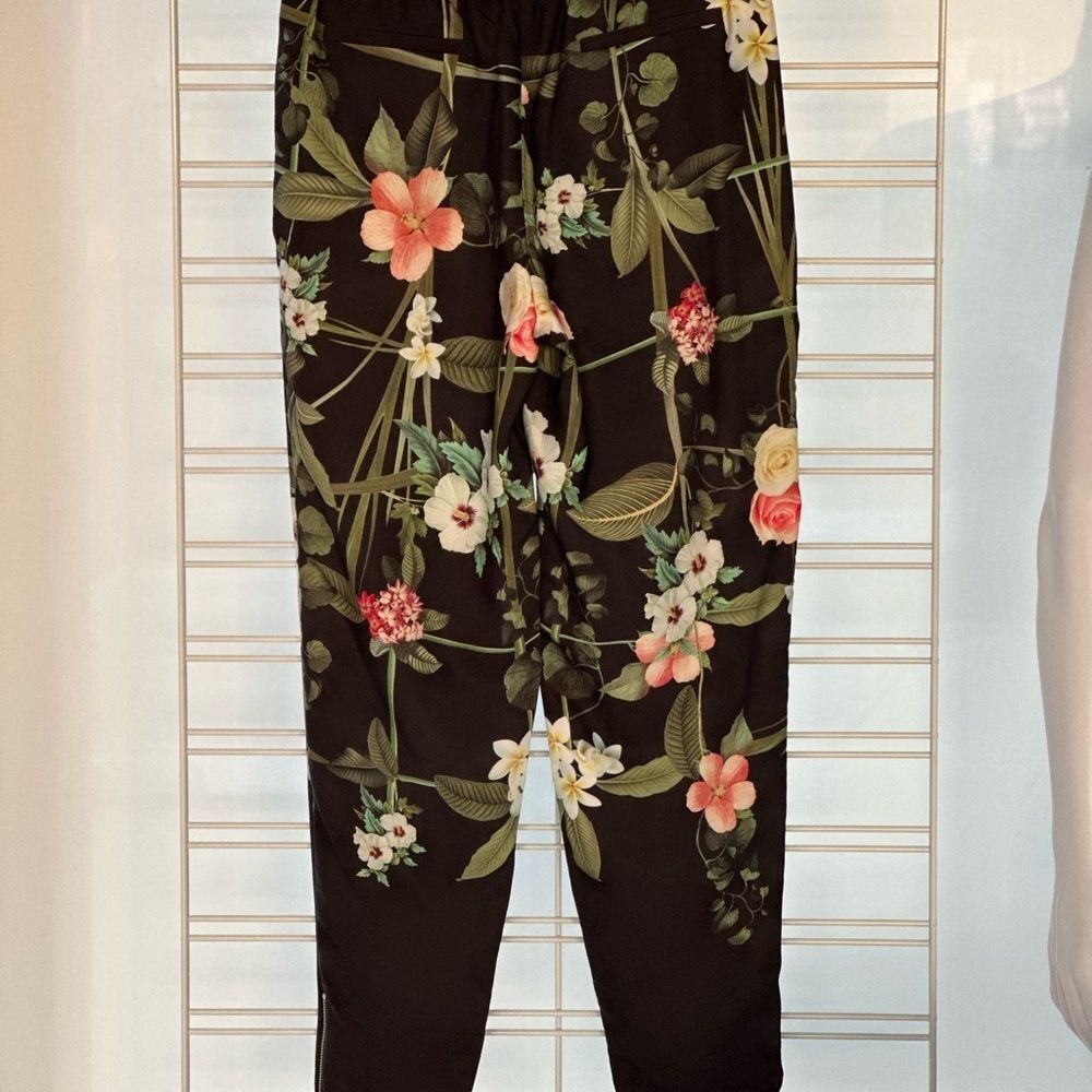 TED BAKER Floral Pant  size 2 Black side pockets back zipper pocket - Picture 6 of 9